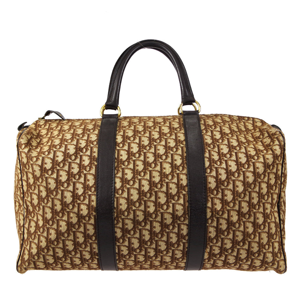 Christian Dior Trotter Duffle Travel Handbag Brown