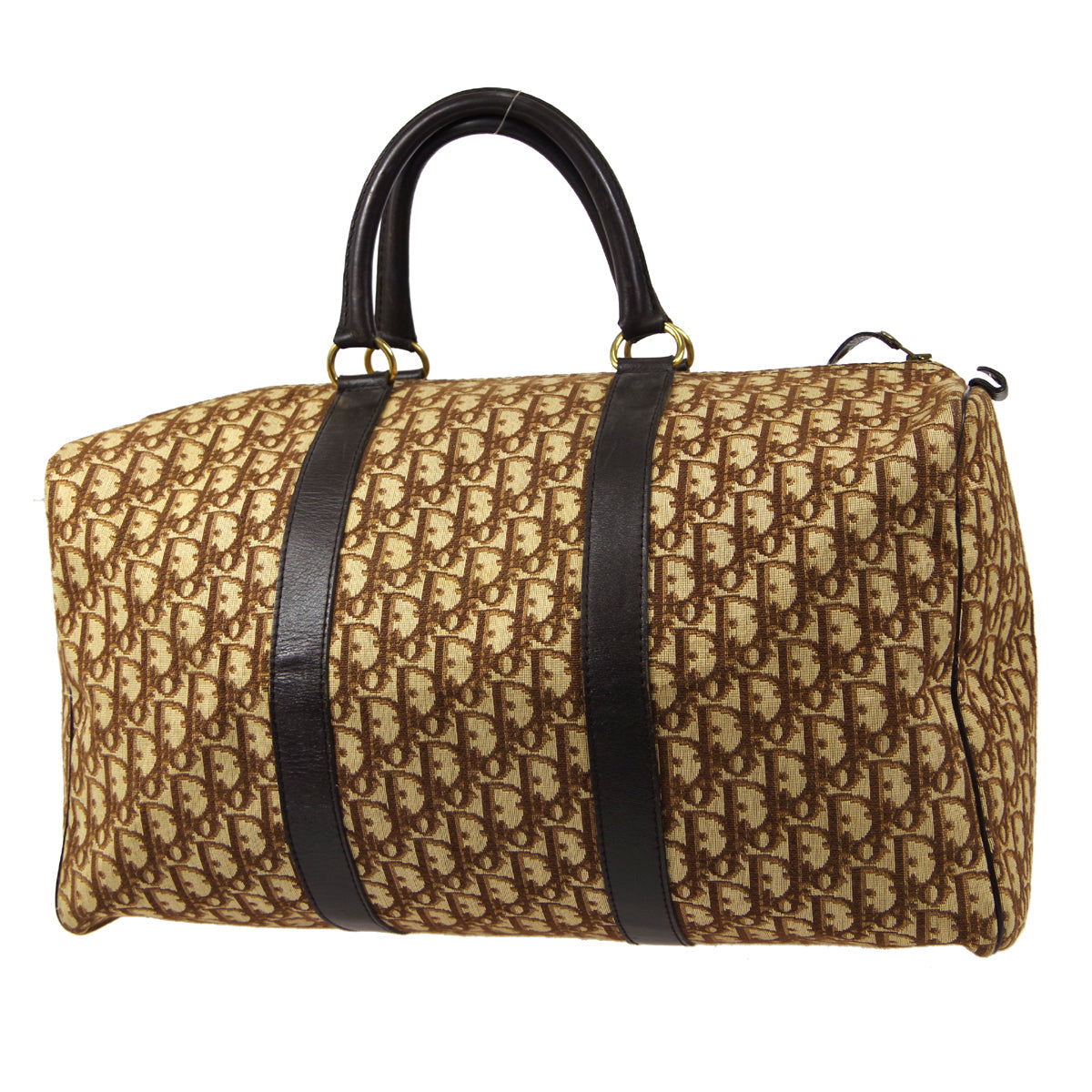 Christian Dior Trotter Duffle Travel Handbag Brown