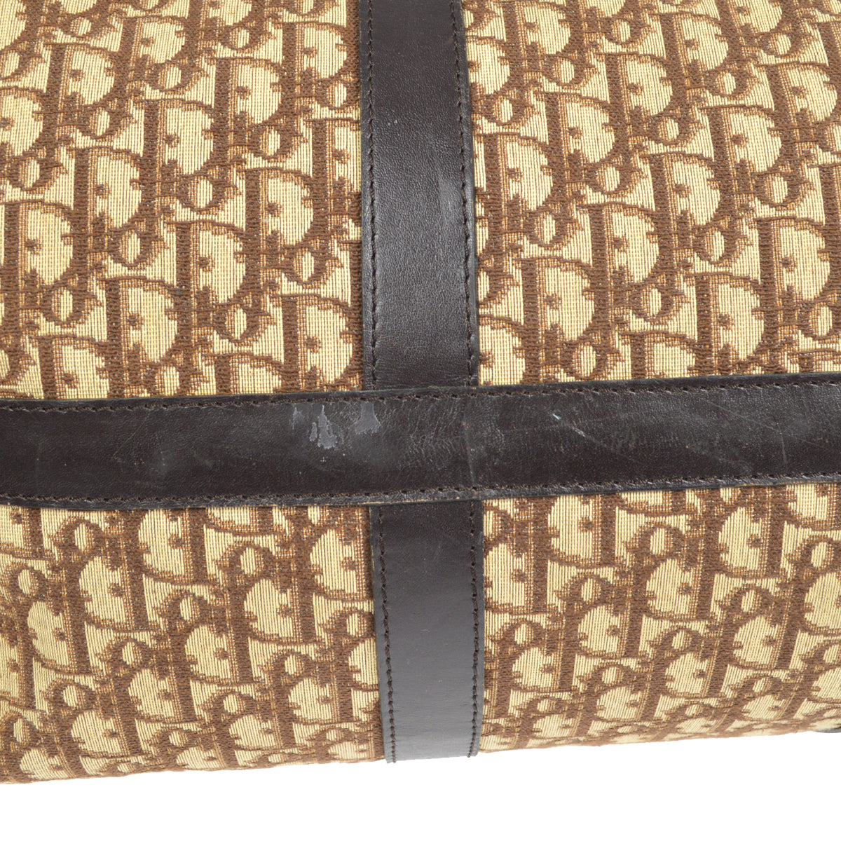Christian Dior Trotter Duffle Travel Handbag Brown