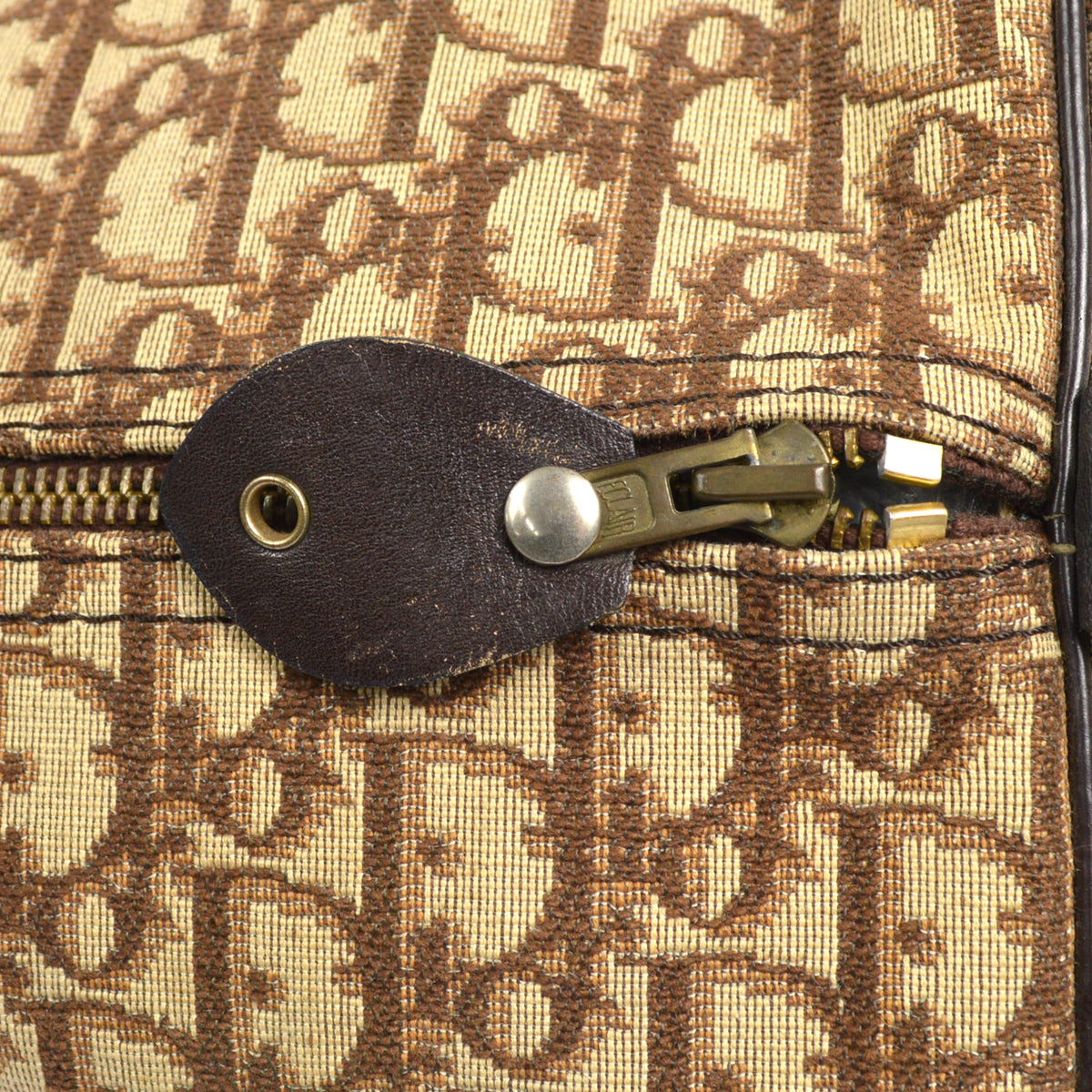 Christian Dior Trotter Duffle Travel Handbag Brown