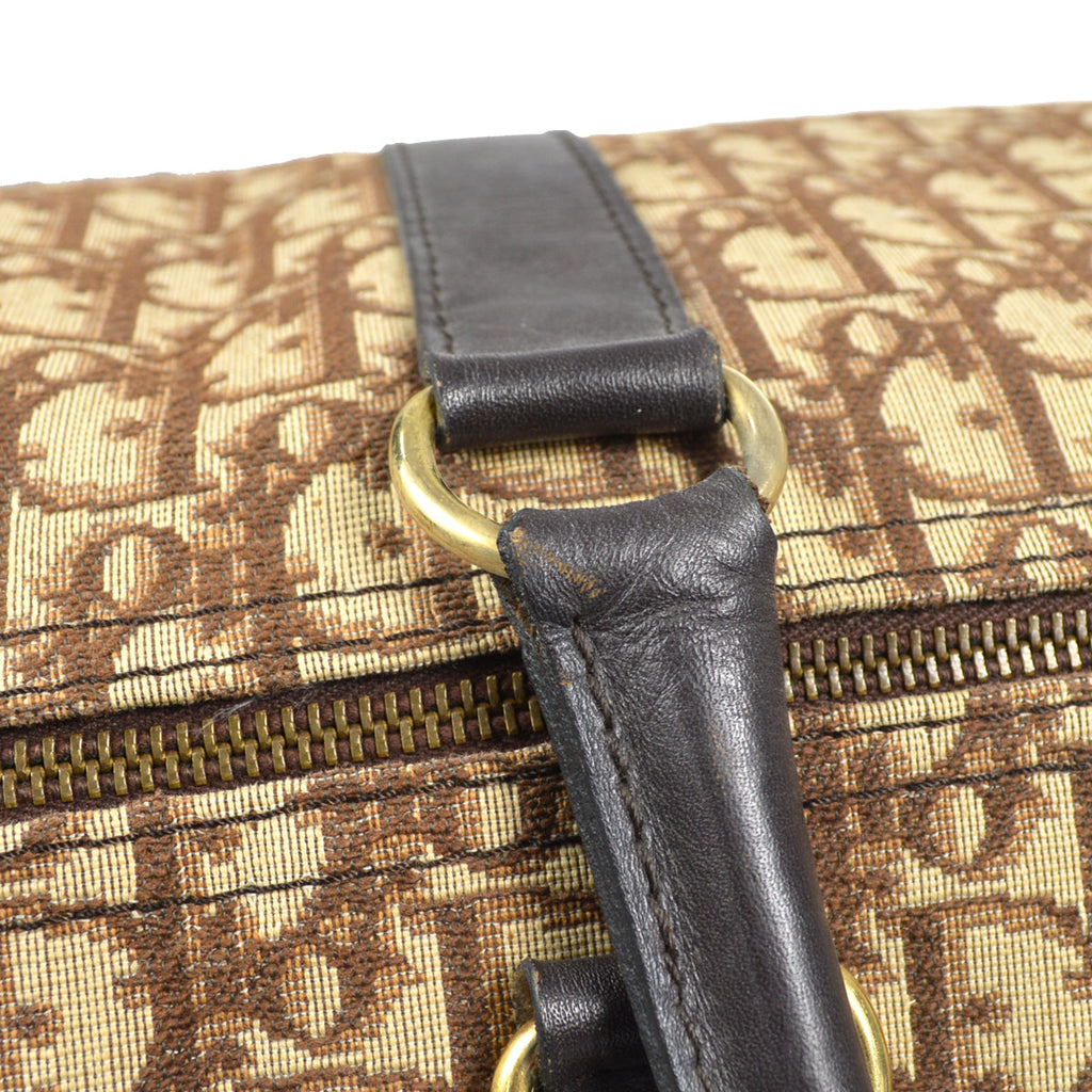 Christian Dior Trotter Duffle Travel Handbag Brown
