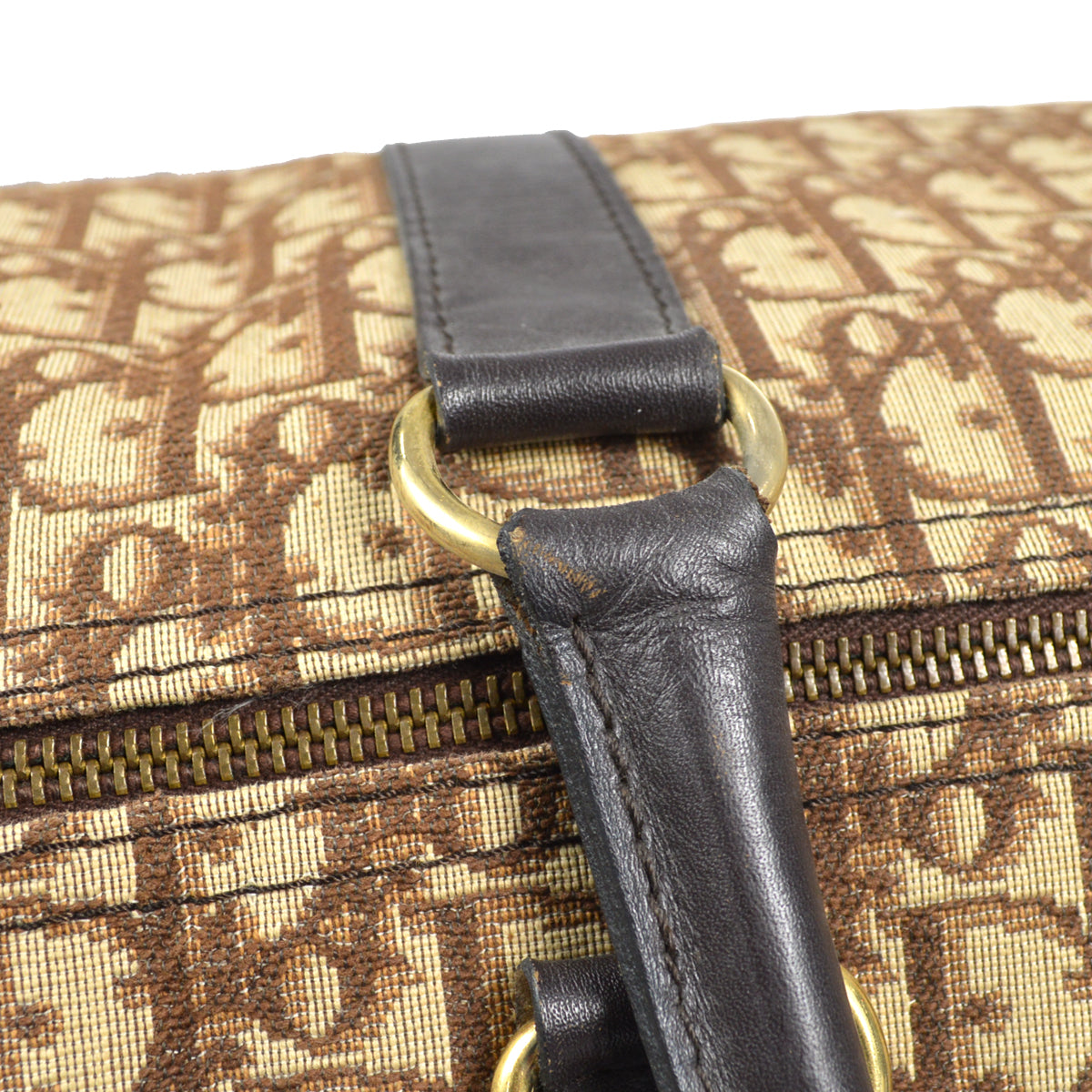 Christian Dior Trotter Duffle Travel Handbag Brown