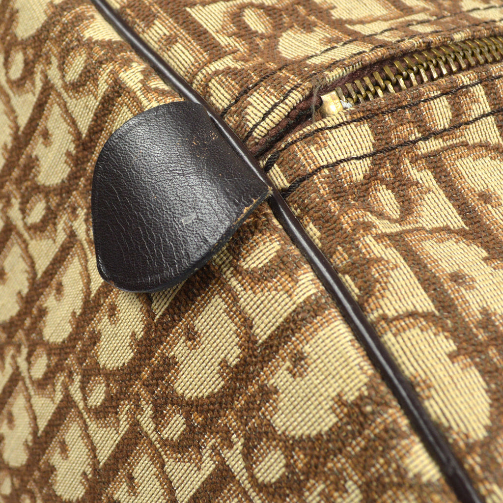 Christian Dior Trotter Duffle Travel Handbag Brown