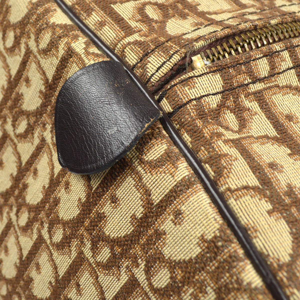 Christian Dior Trotter Duffle Travel Handbag Brown