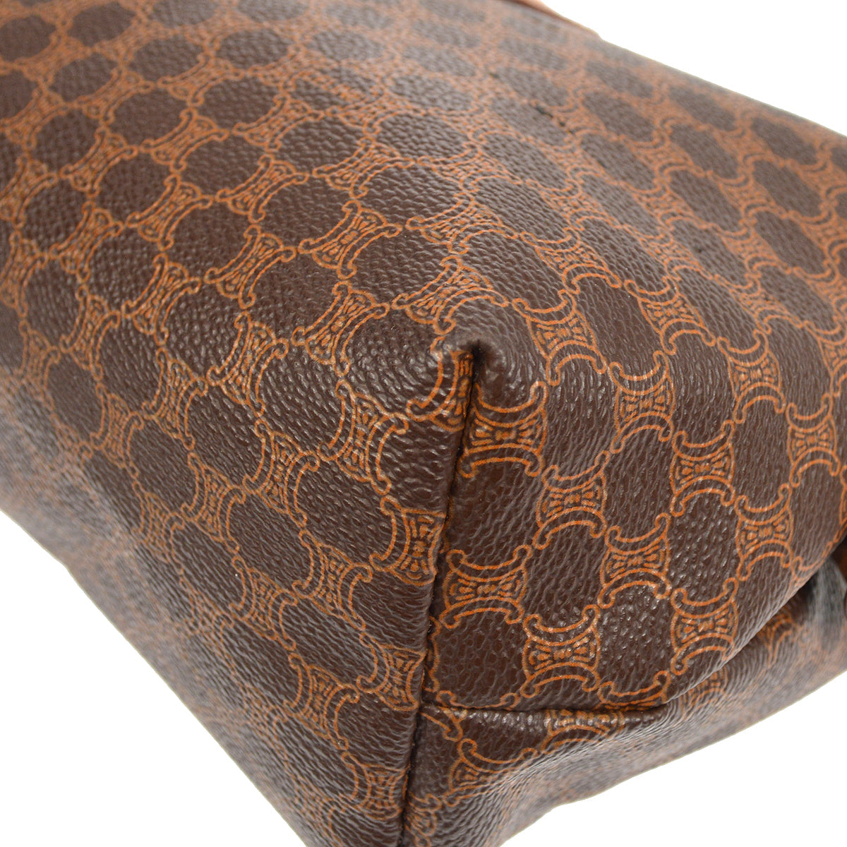 CELINE Macadam Cosmetic Pouch Bag Brown