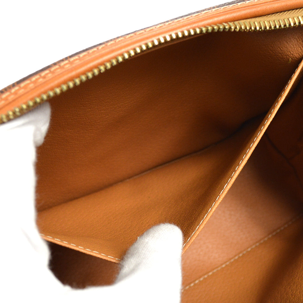 CELINE Macadam Cosmetic Pouch Bag Brown