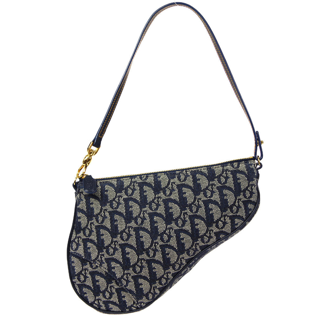 Christian Dior Trotter Saddle Handbag Navy