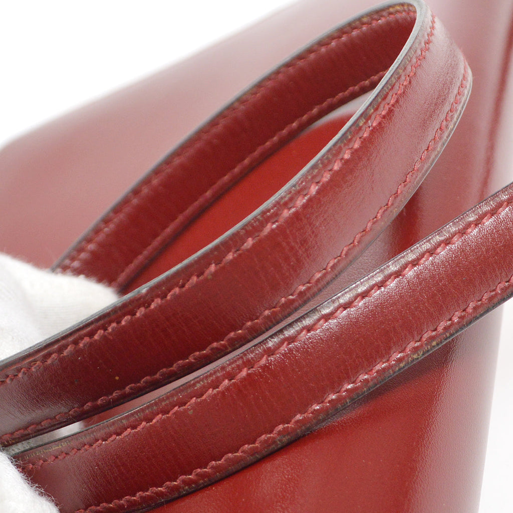HERMES 1981 Lydie Shoulder Bag Rouge H Box Calf