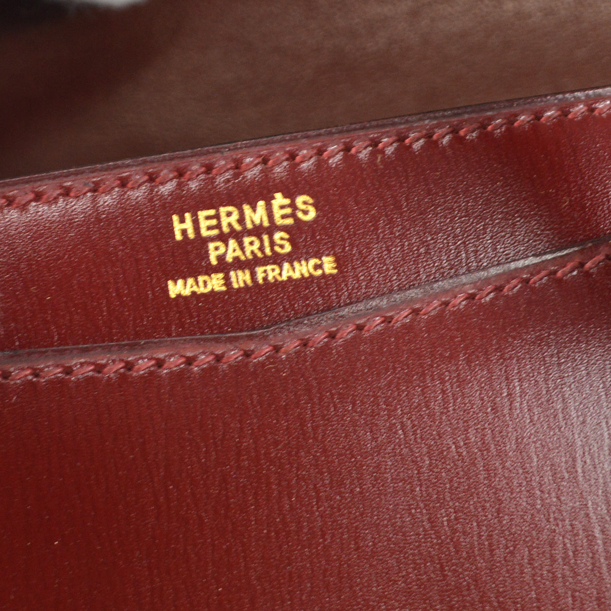 HERMES 1981 Lydie Shoulder Bag Rouge H Box Calf
