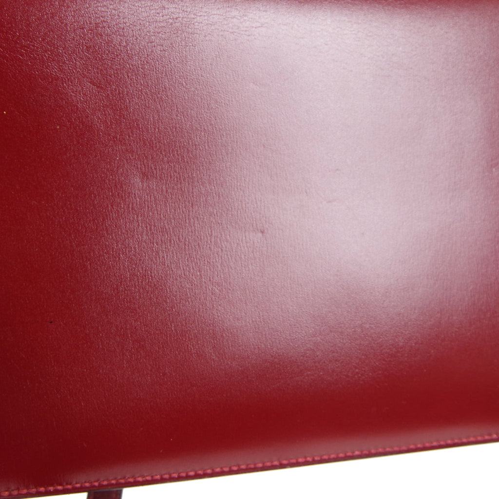 HERMES 1981 Lydie Shoulder Bag Rouge H Box Calf