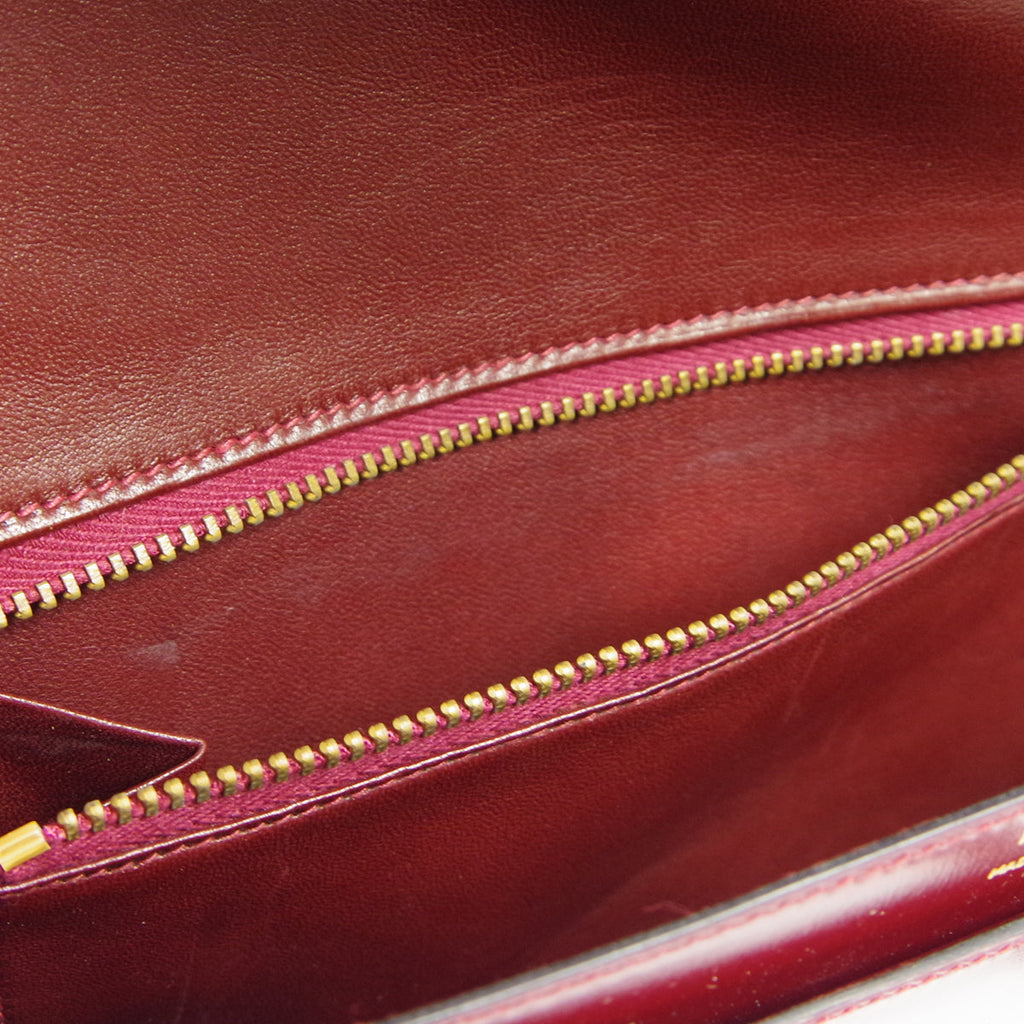 HERMES 1981 Lydie Shoulder Bag Rouge H Box Calf
