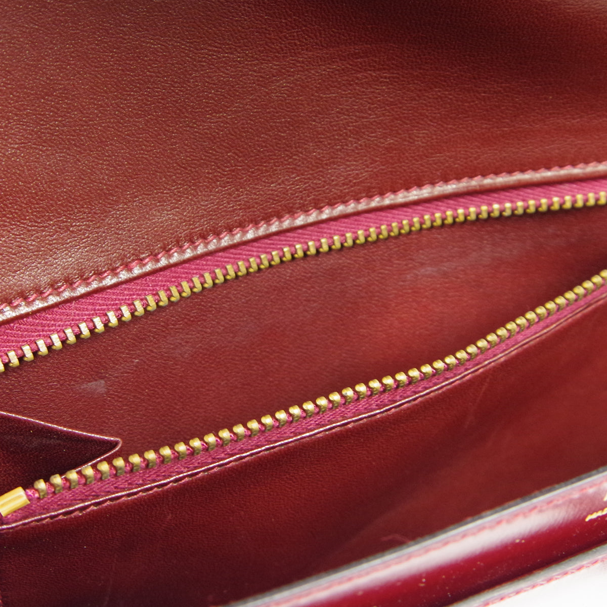 HERMES 1981 Lydie Shoulder Bag Rouge H Box Calf