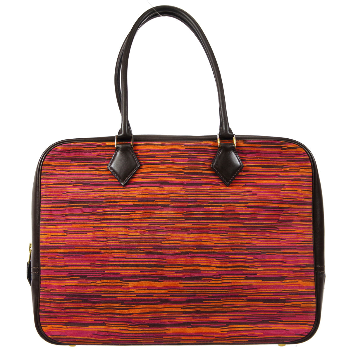 HERMES PLUME 32 Handbag Orange Havane Vibrato Box Calf