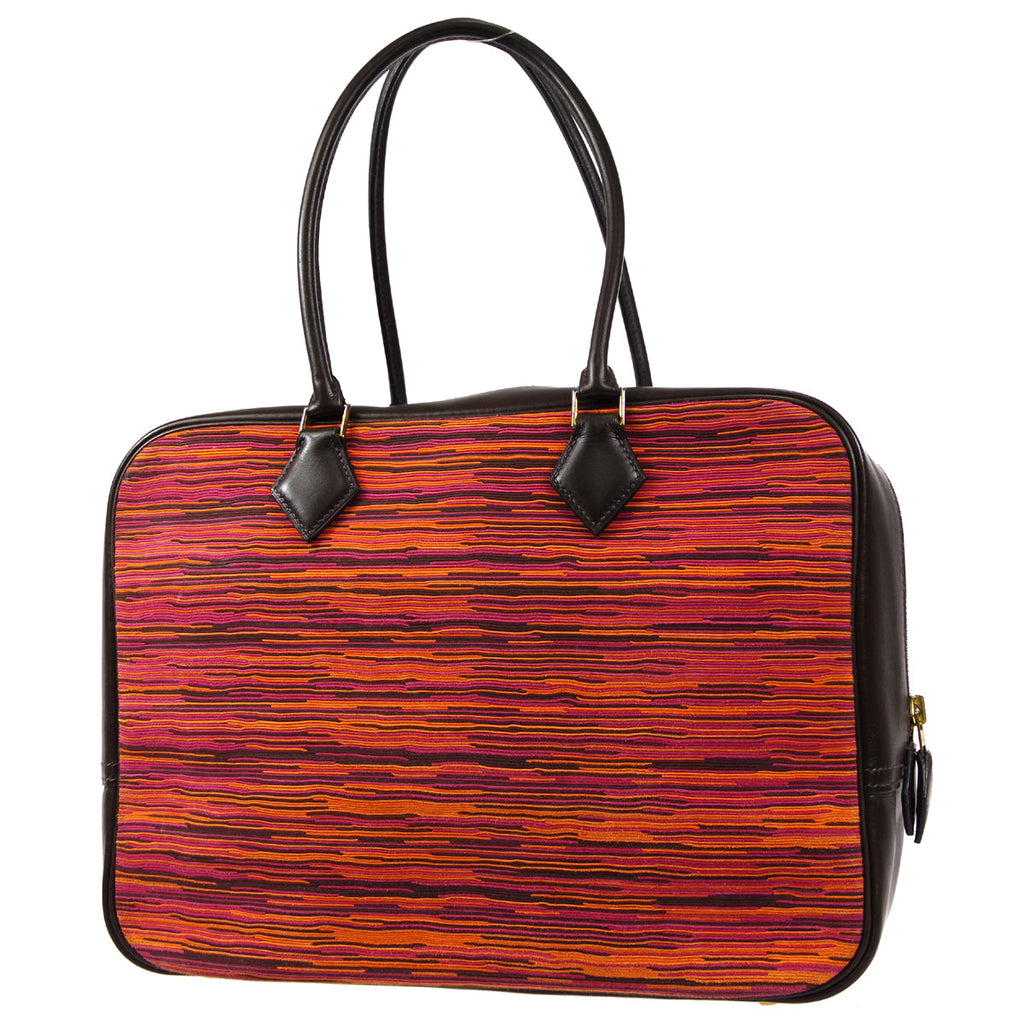 HERMES PLUME 32 Handbag Orange Havane Vibrato Box Calf