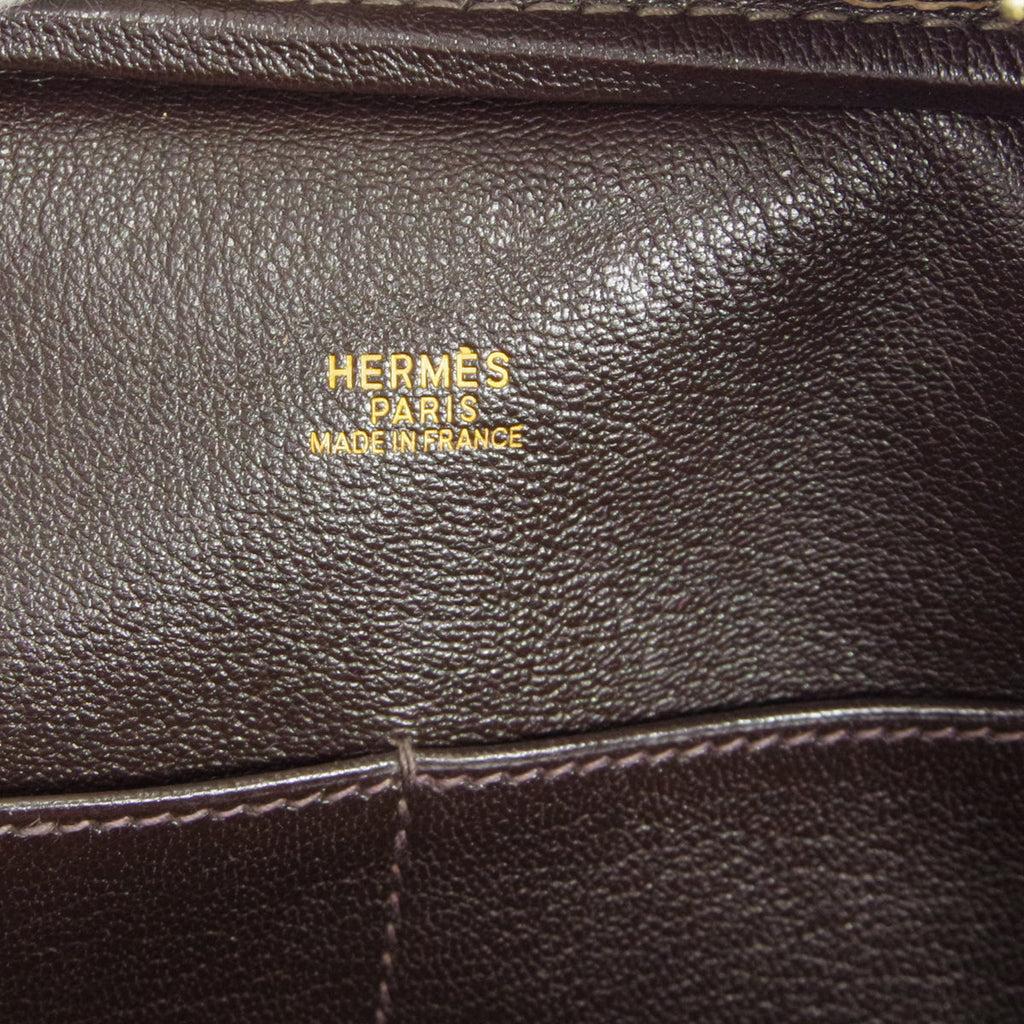 HERMES PLUME 32 Handbag Orange Havane Vibrato Box Calf
