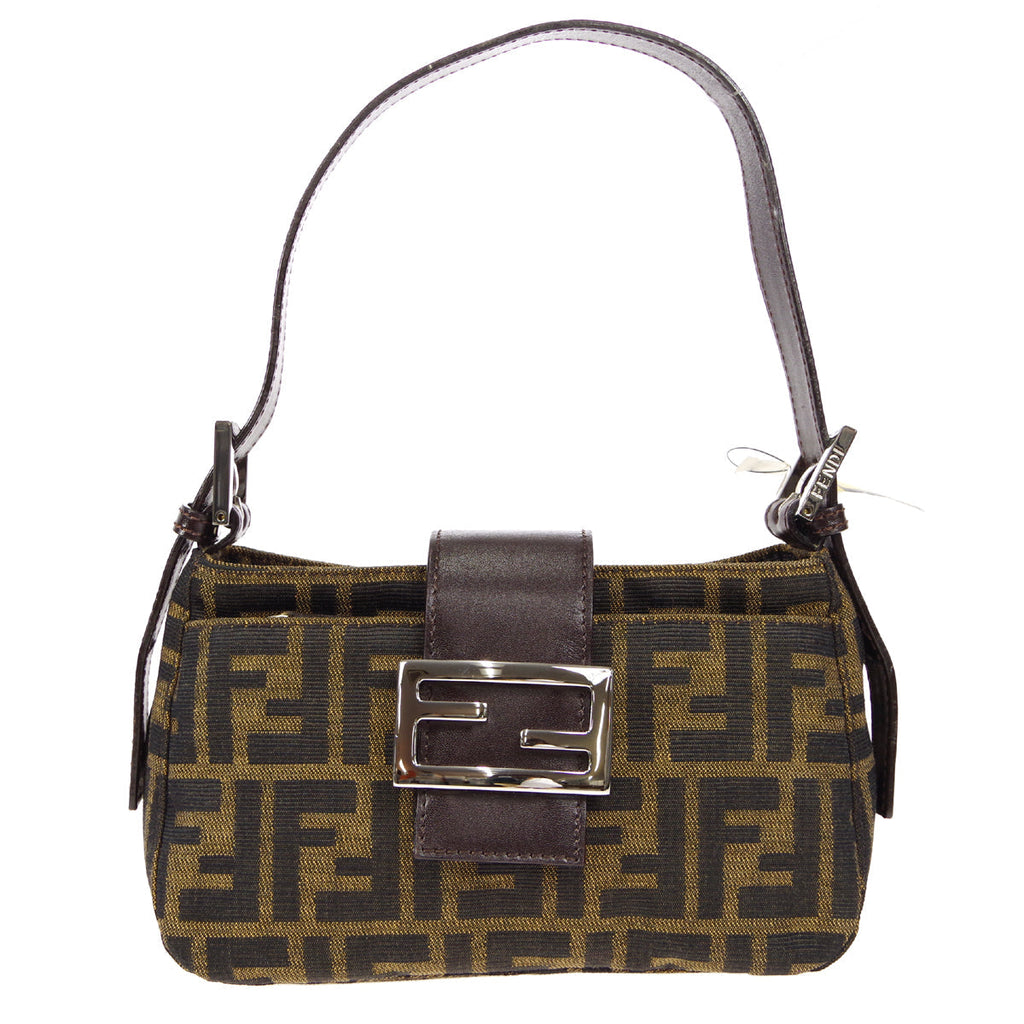 FENDI Zucca Handbag Brown