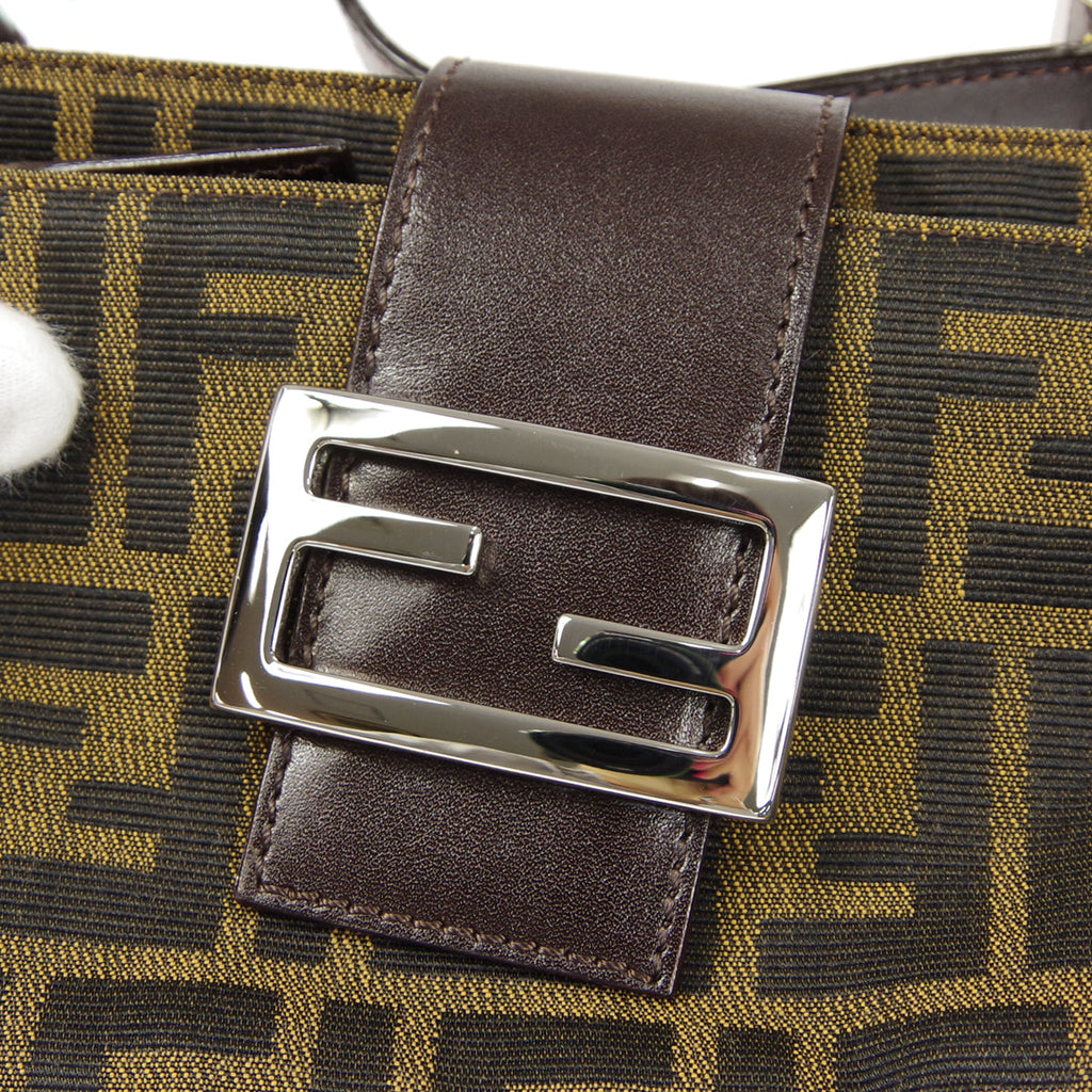FENDI Zucca Handbag Brown