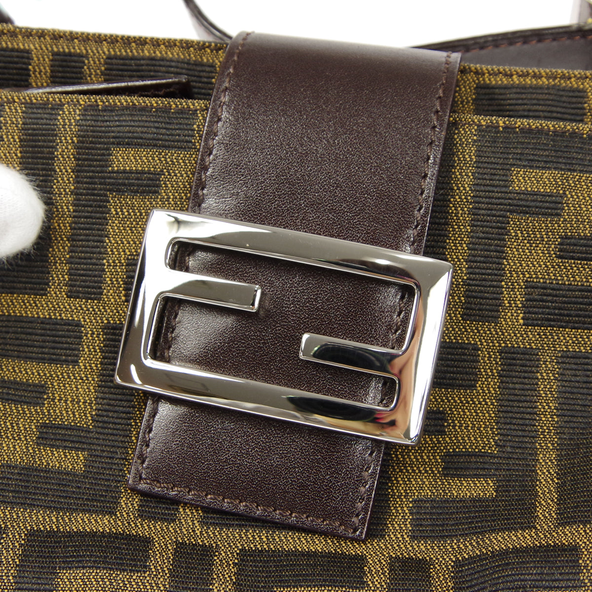 FENDI Zucca Handbag Brown