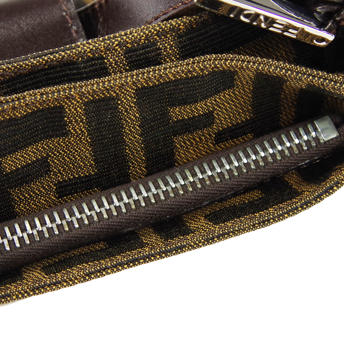 FENDI Zucca Handbag Brown