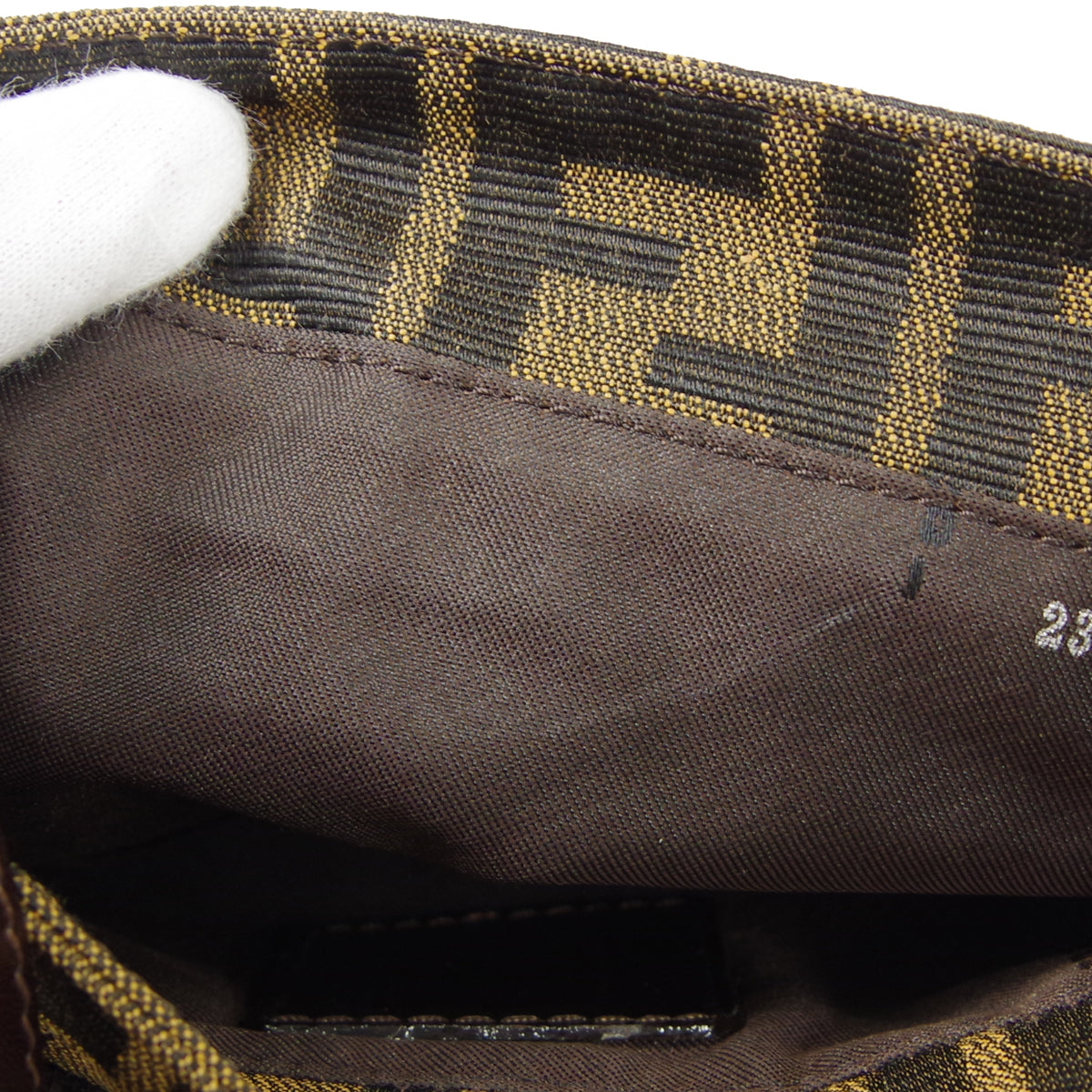 FENDI Zucca Handbag Brown