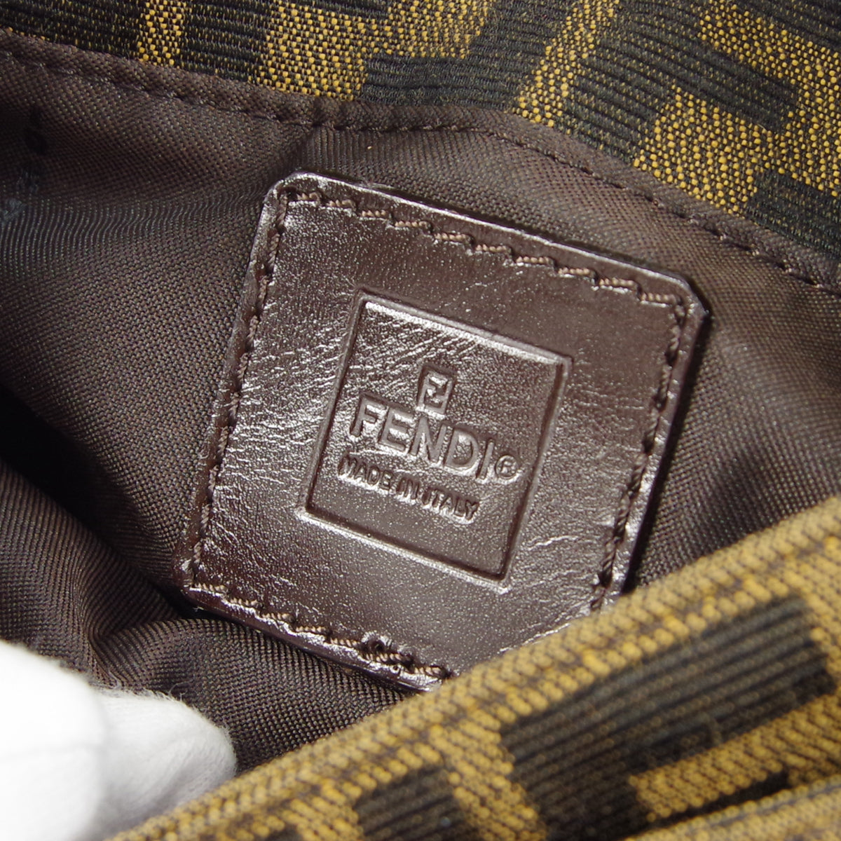 FENDI Zucca Handbag Brown