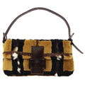 FENDI 2000-2001 “Scottish fur inlay” Baguette Medium
