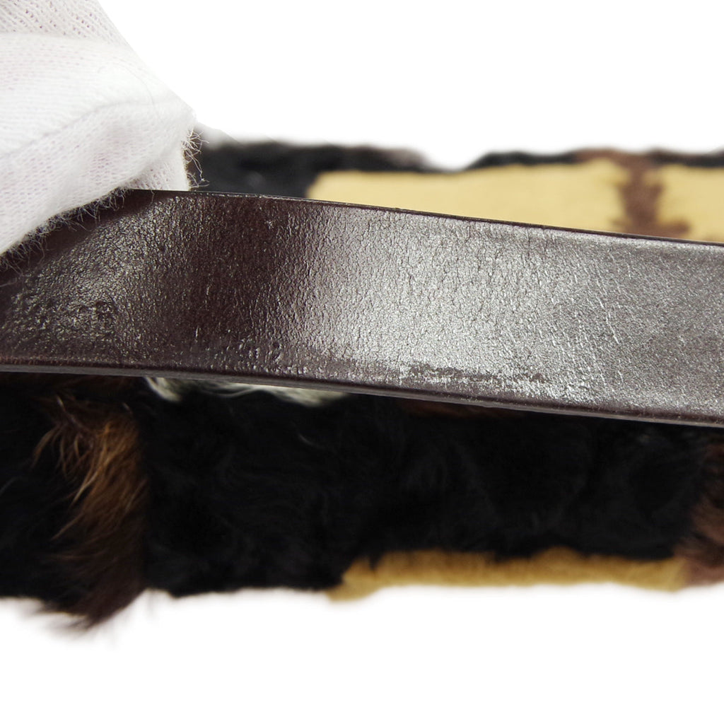 FENDI 2000-2001 “Scottish fur inlay” Baguette Medium