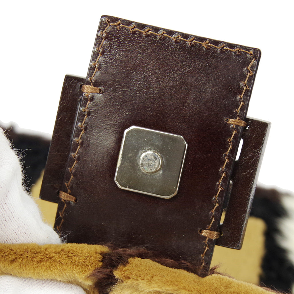 FENDI 2000-2001 “Scottish fur inlay” Baguette Medium
