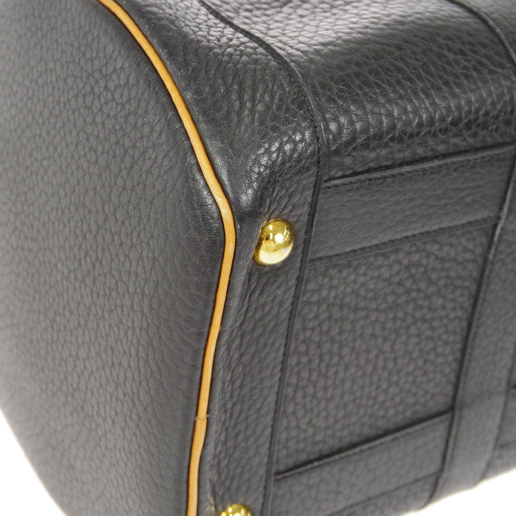 HERMES RD Handbag Black Brown Fjord Box Calf