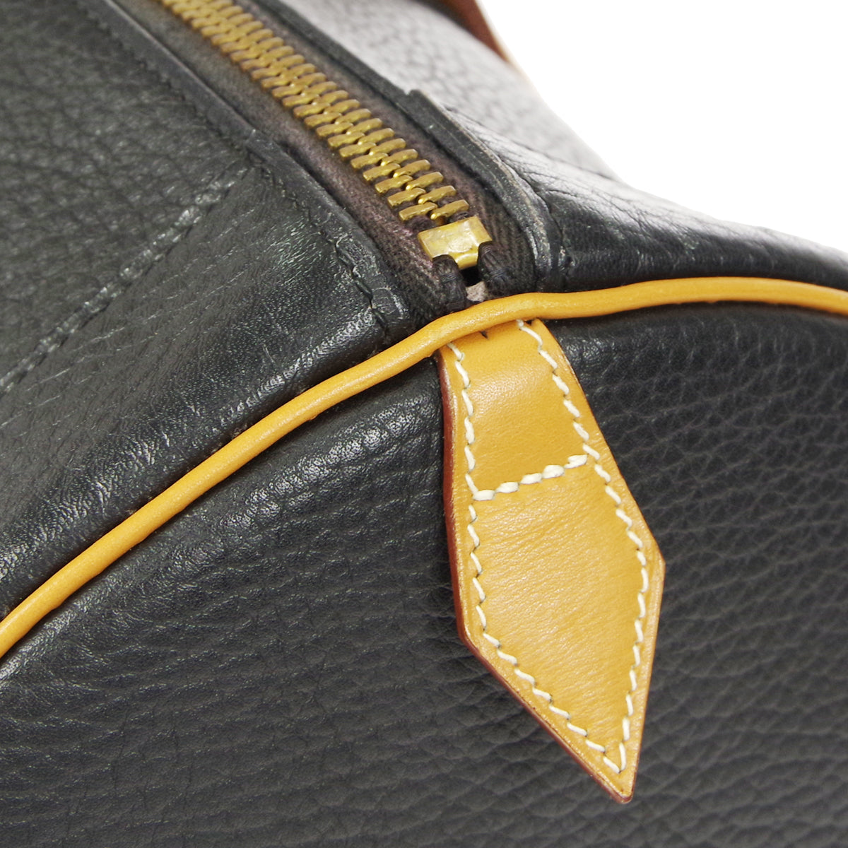 HERMES RD Handbag Black Brown Fjord Box Calf