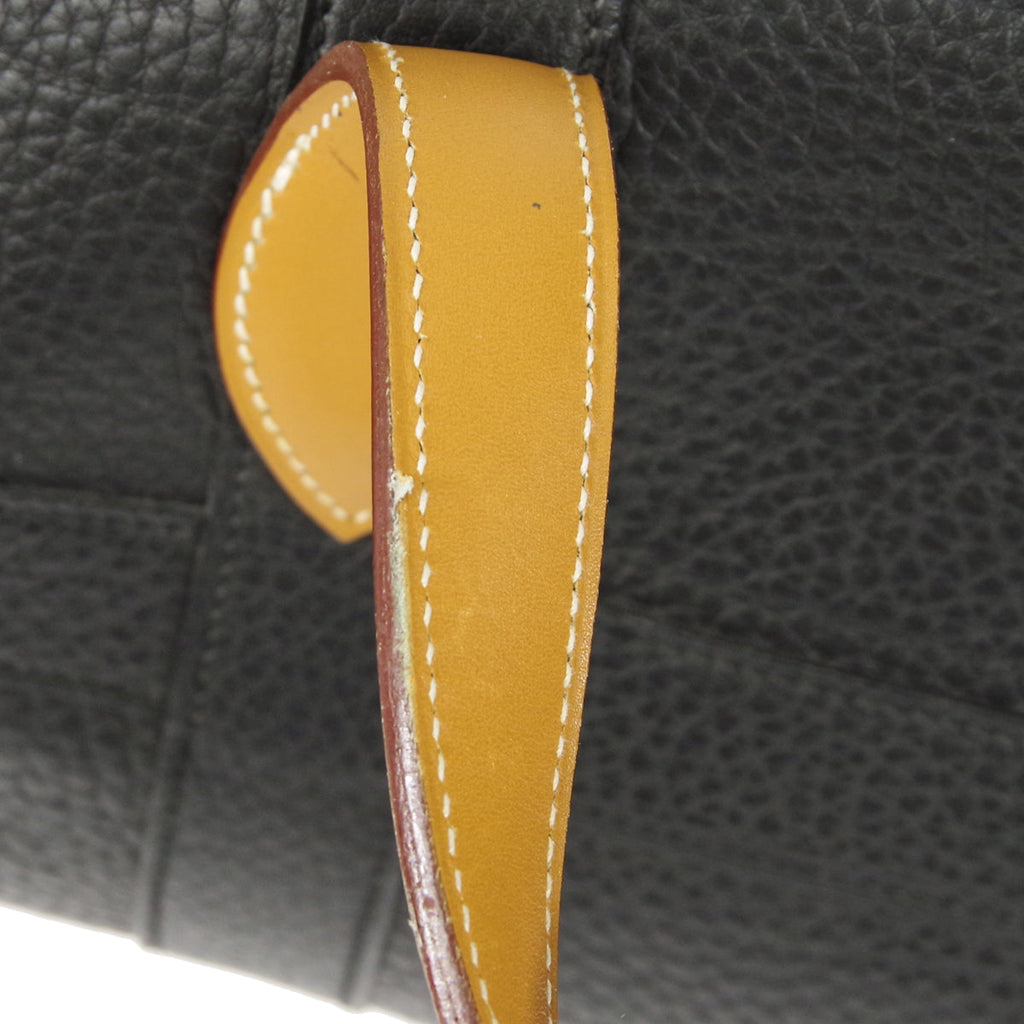 HERMES RD Handbag Black Brown Fjord Box Calf