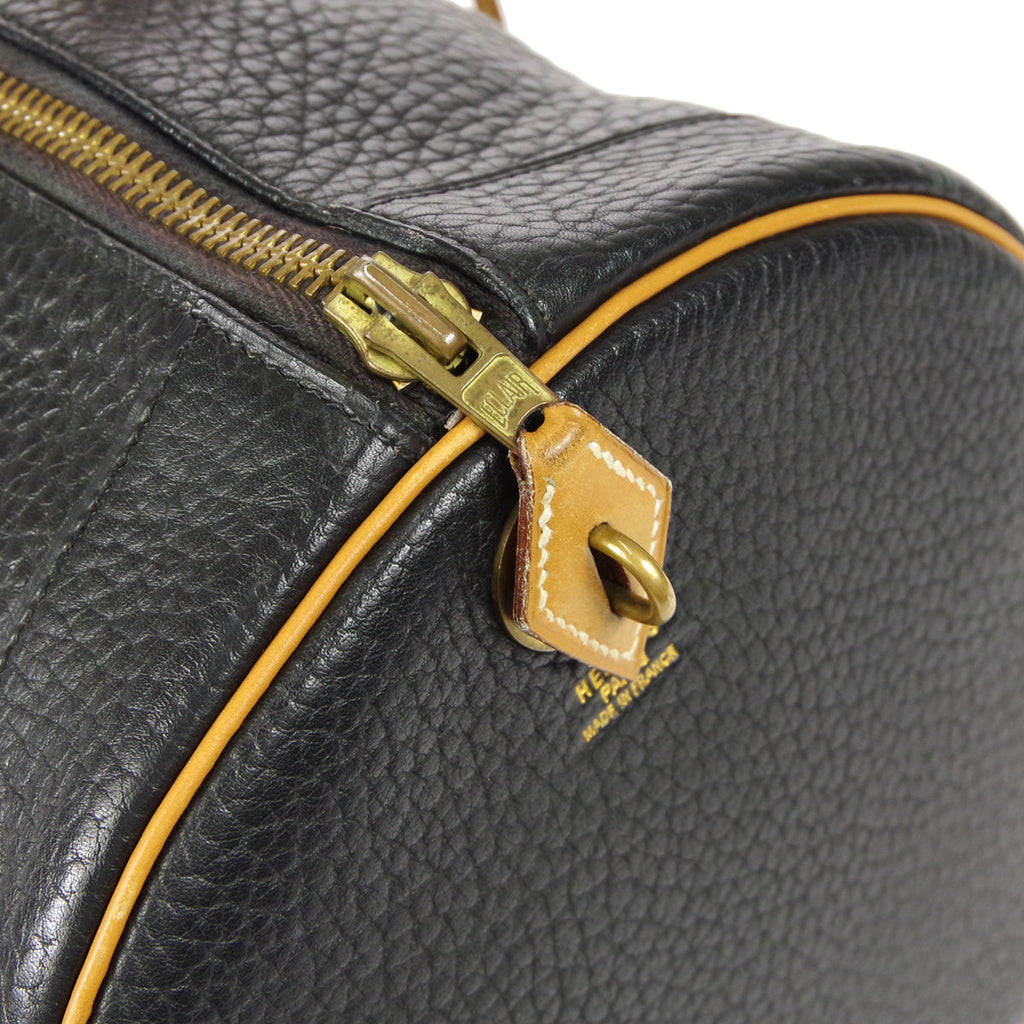HERMES RD Handbag Black Brown Fjord Box Calf