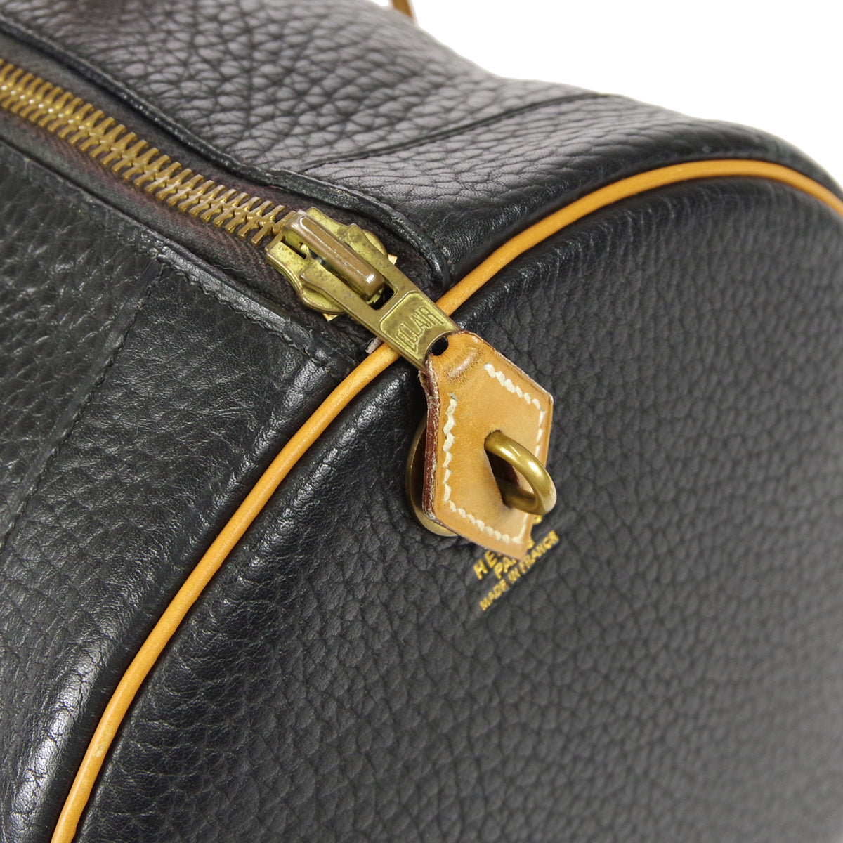 HERMES RD Handbag Black Brown Fjord Box Calf