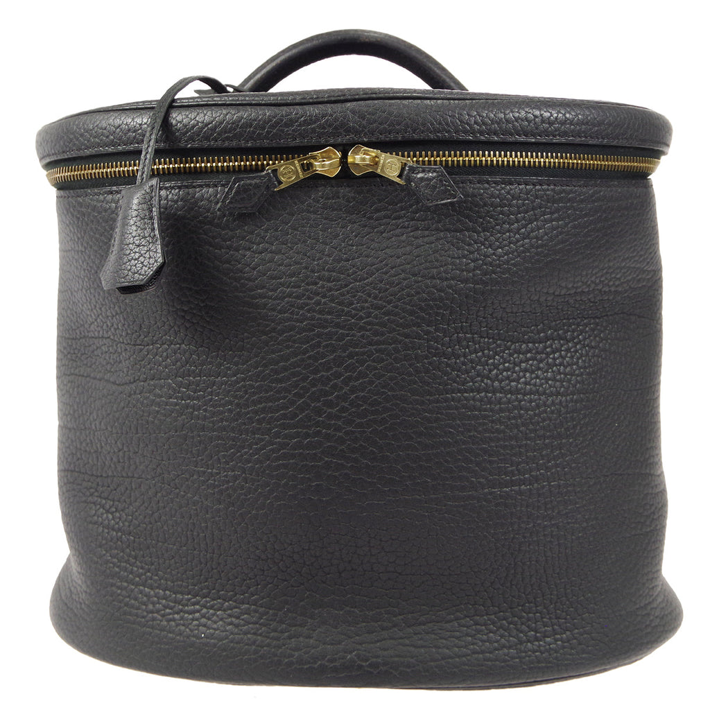 HERMES INTER CITY Vanity Handbag Black Fjord