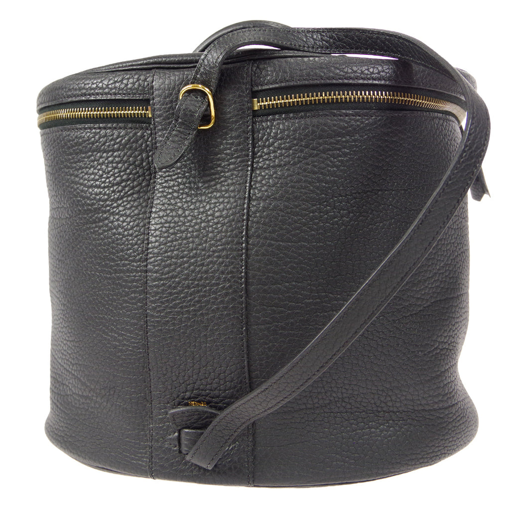 HERMES INTER CITY Vanity Handbag Black Fjord
