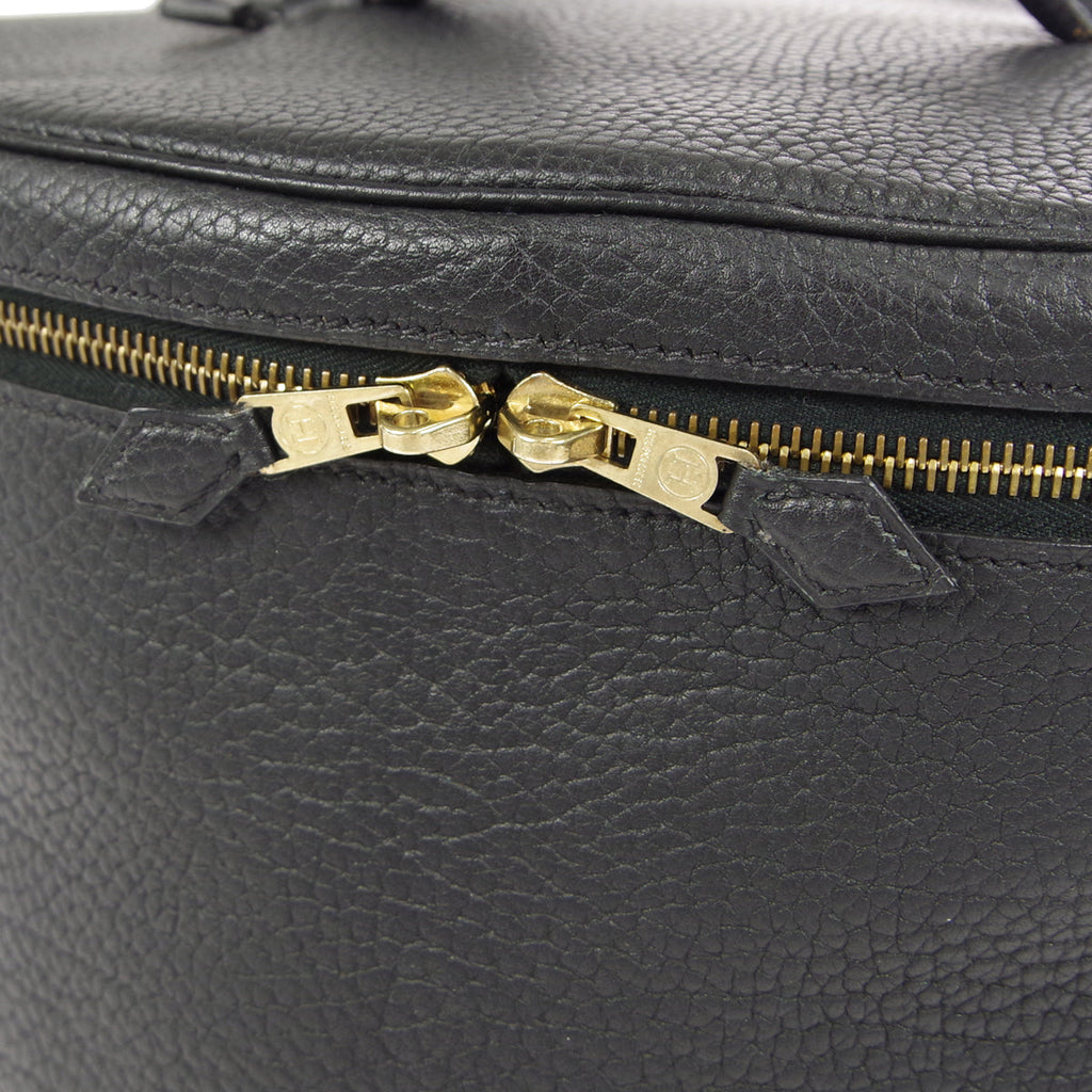 HERMES INTER CITY Vanity Handbag Black Fjord