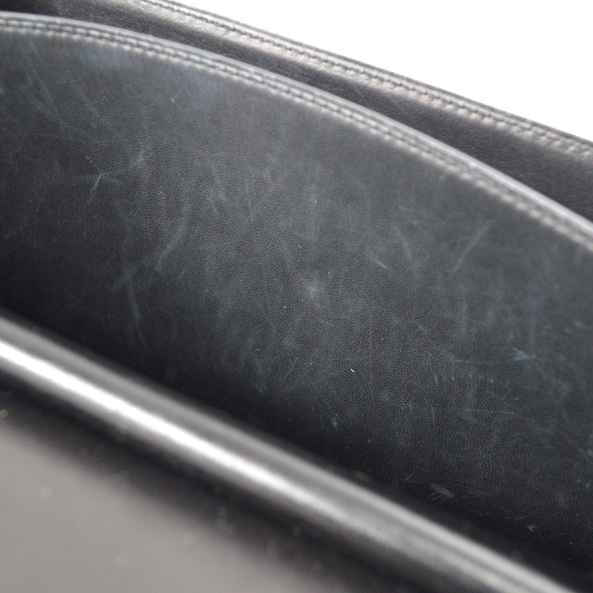 HERMES 1990 FONSBELL Shoulder Bag Black Box Calf