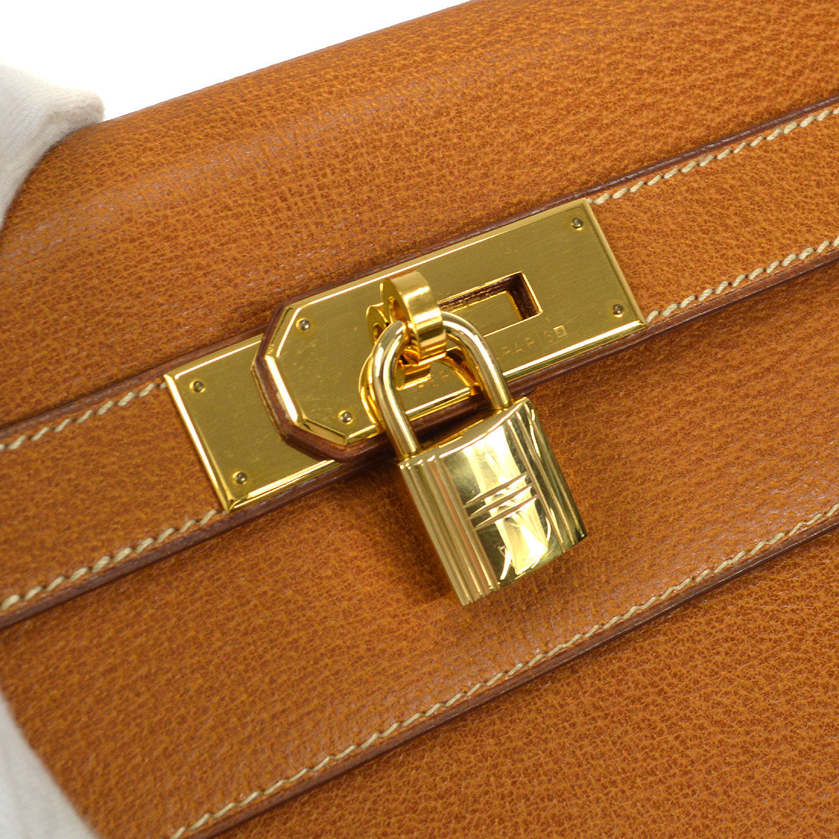 HERMES KELLY 40 SELLIER Handbag Natural Pigskin