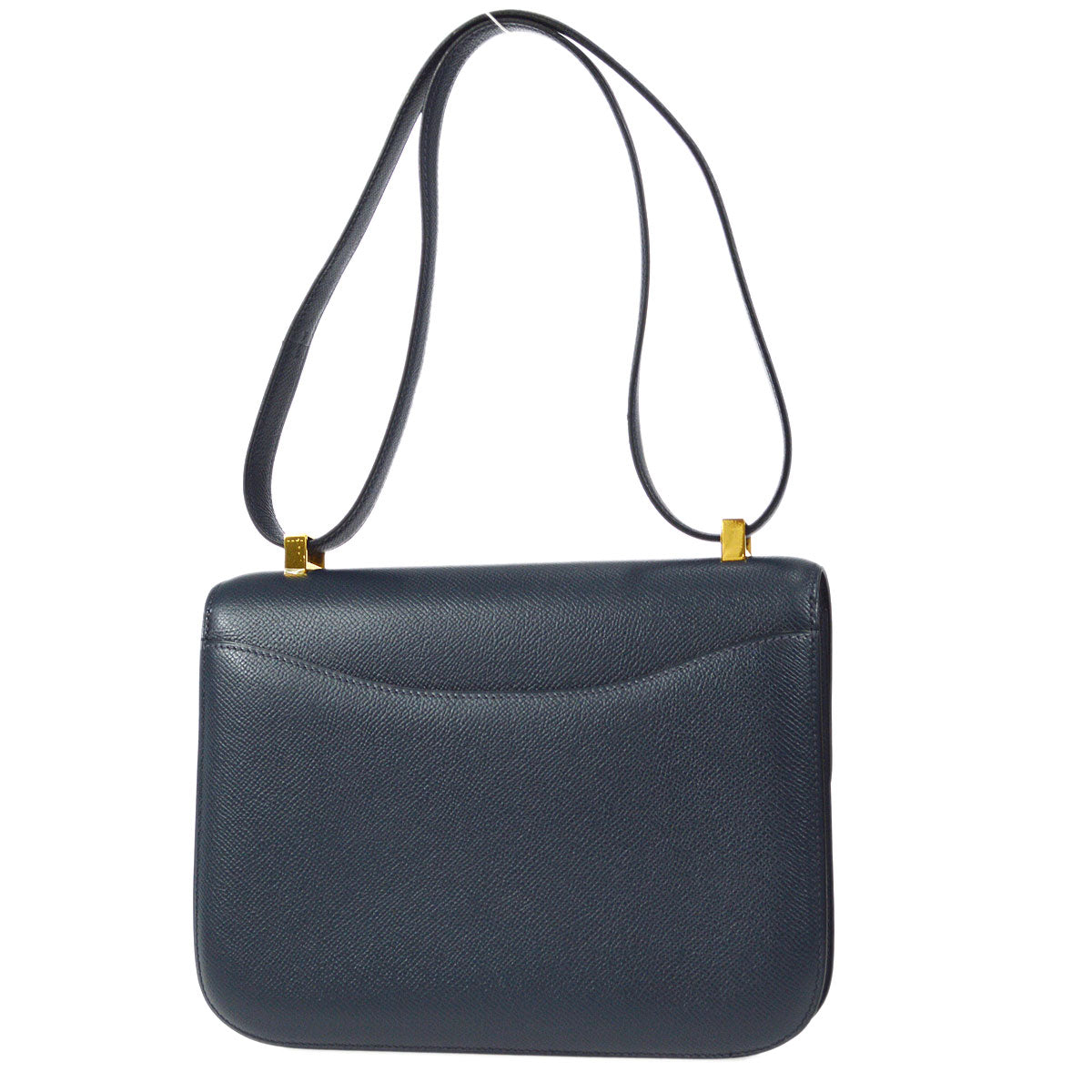 HERMES 1999 CONSTANCE 23 Shoulder Bag Navy Courchevel