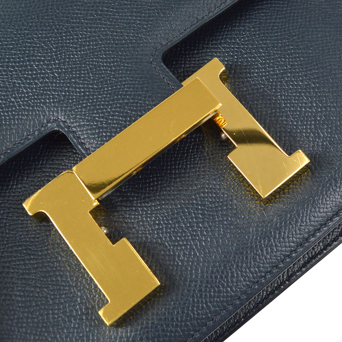 HERMES 1999 CONSTANCE 23 Shoulder Bag Navy Courchevel