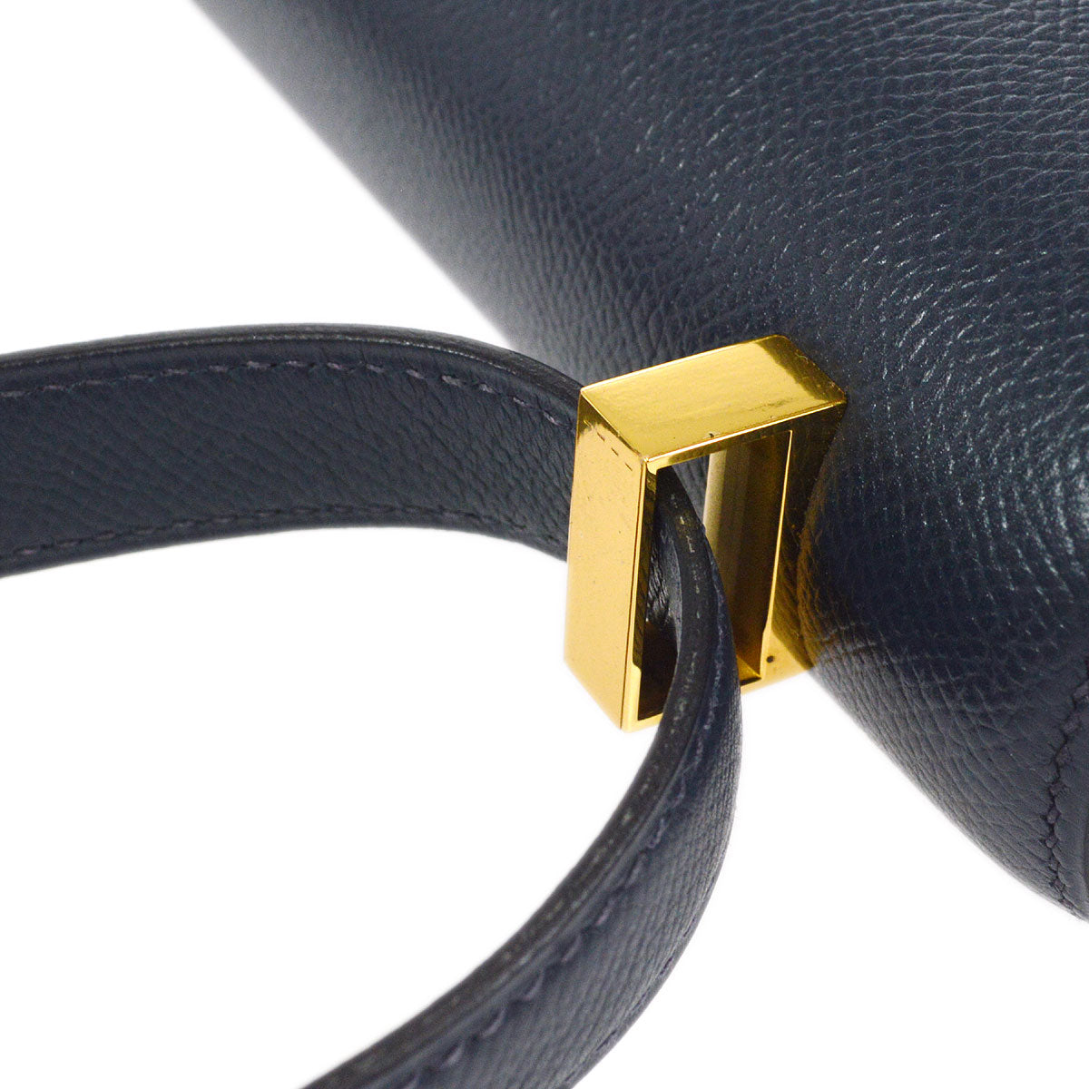 HERMES 1999 CONSTANCE 23 Shoulder Bag Navy Courchevel