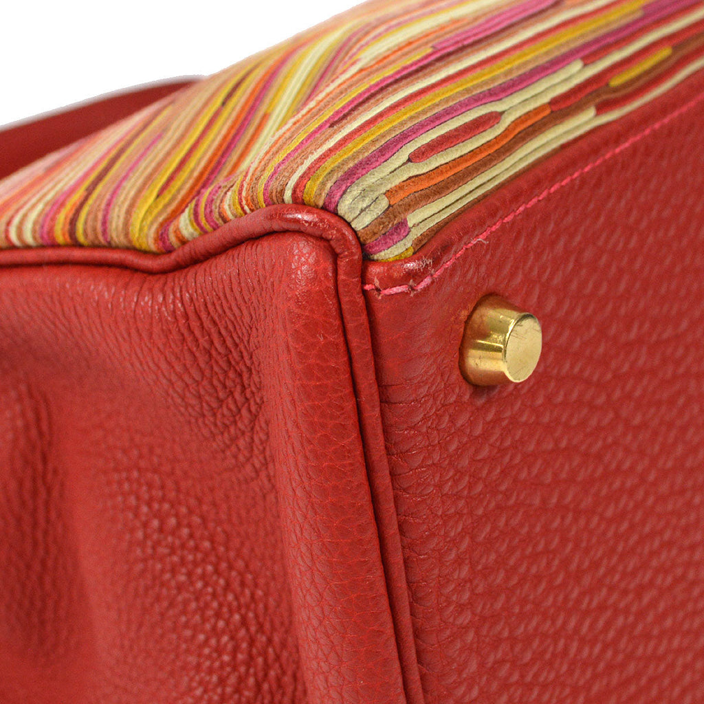 HERMES KELLY 32 2003 RETOURNE 2way Shoulder Handbag Vibrato Togo Red