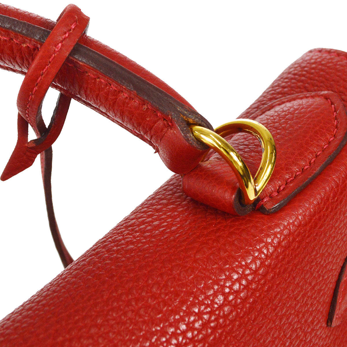 HERMES KELLY 32 2003 RETOURNE 2way Shoulder Handbag Vibrato Togo Red
