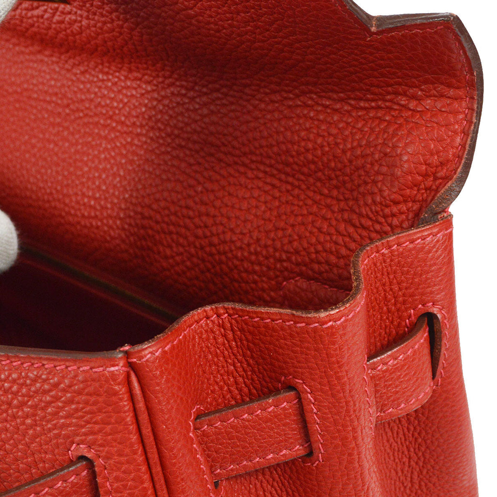 HERMES KELLY 32 2003 RETOURNE 2way Shoulder Handbag Vibrato Togo Red