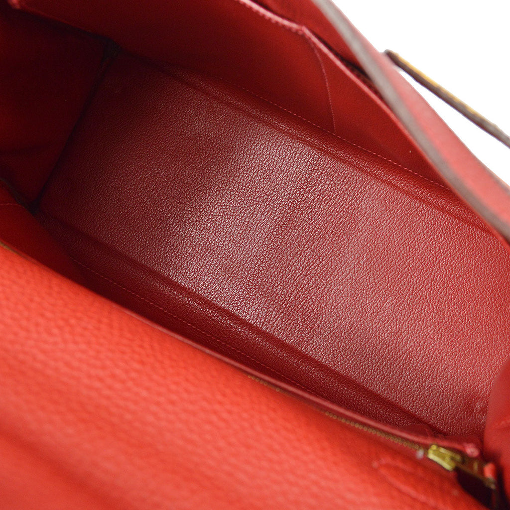 HERMES KELLY 32 2003 RETOURNE 2way Shoulder Handbag Vibrato Togo Red