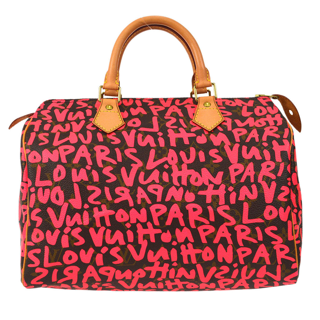 LOUIS VUITTON SPEEDY 30 HANDBAG MONOGRAM GRAFFITI FUCHSIA