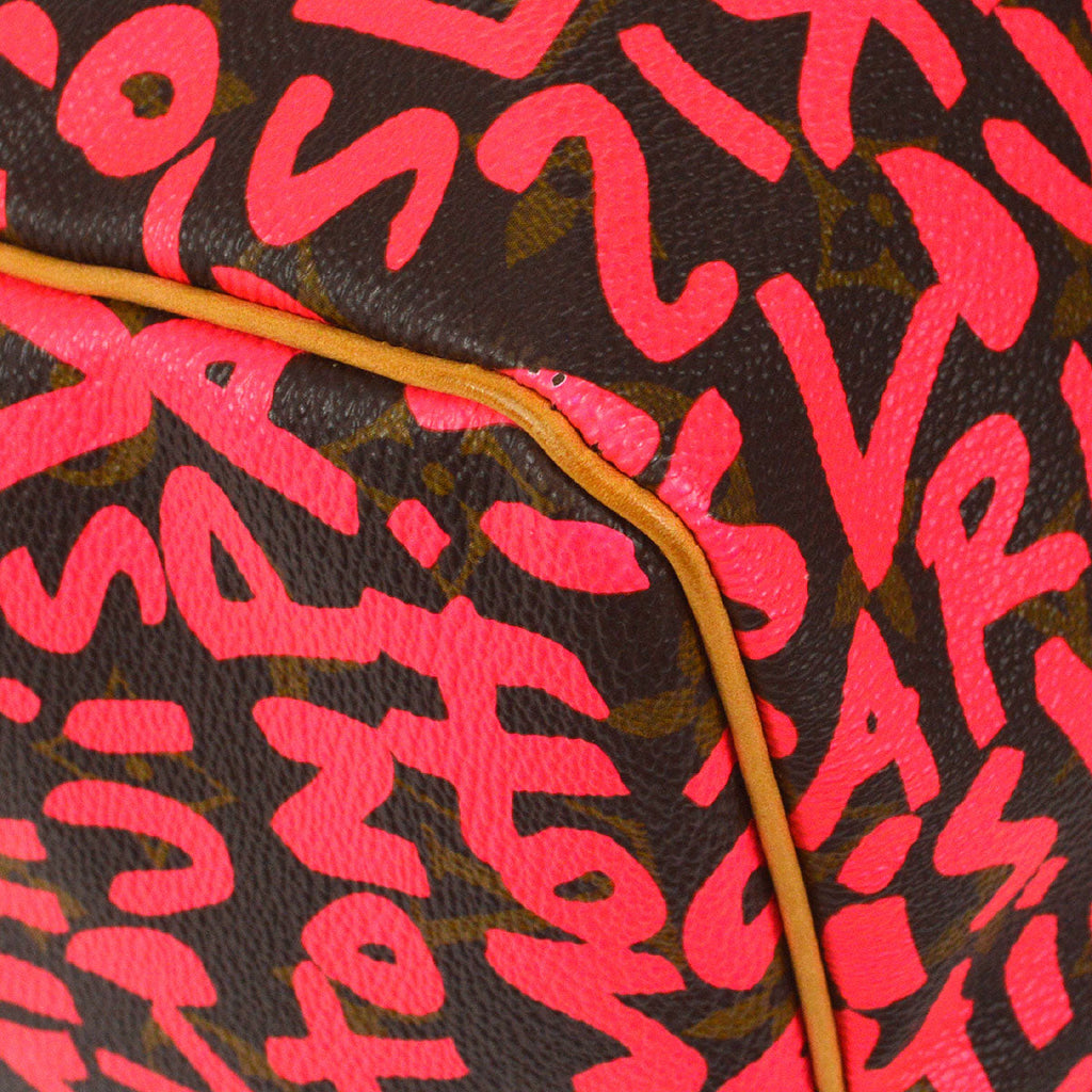 LOUIS VUITTON SPEEDY 30 HANDBAG MONOGRAM GRAFFITI FUCHSIA