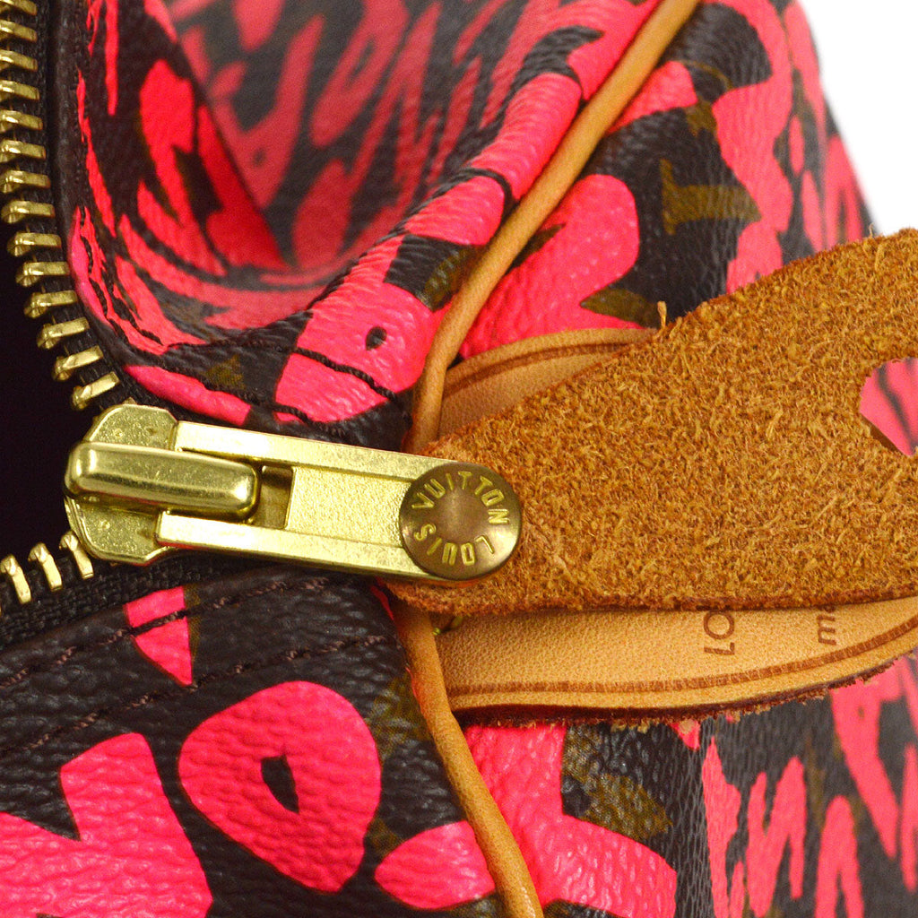 LOUIS VUITTON SPEEDY 30 HANDBAG MONOGRAM GRAFFITI FUCHSIA