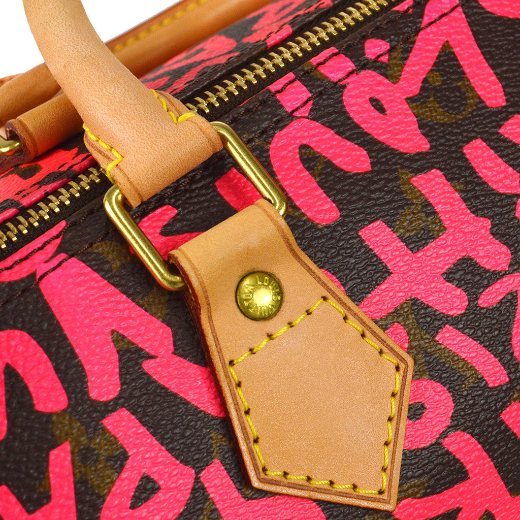 LOUIS VUITTON SPEEDY 30 HANDBAG MONOGRAM GRAFFITI FUCHSIA