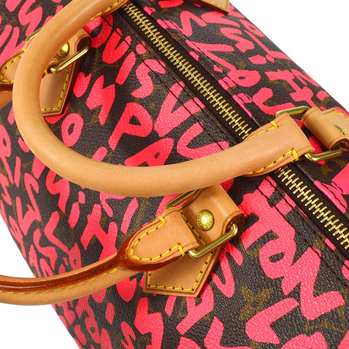 LOUIS VUITTON SPEEDY 30 HANDBAG MONOGRAM GRAFFITI FUCHSIA